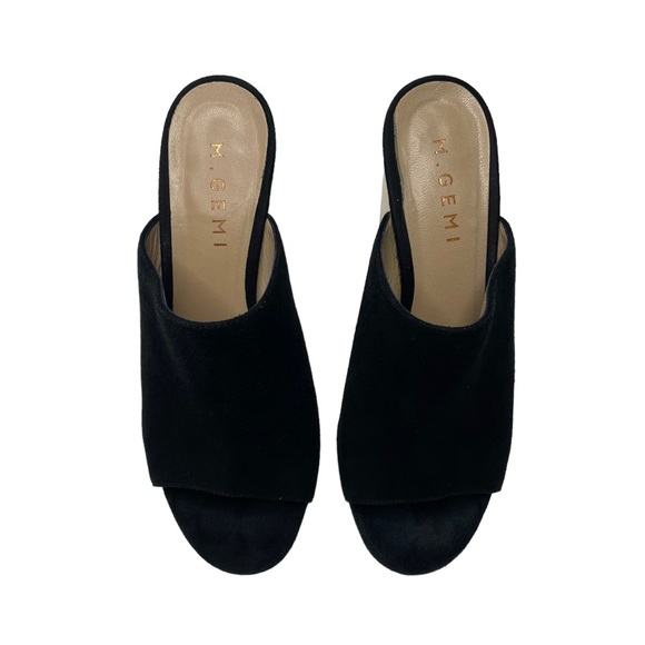 M. Gemi | Black Suede Peep Toe Mules 36.5 - Picture 3 of 10